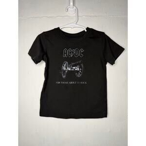 ACDC Kids Unisex 2T Band T Shirt Short Sleeves Graphic Tee Black